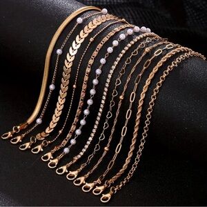 Elegant Gold Bracelet Set